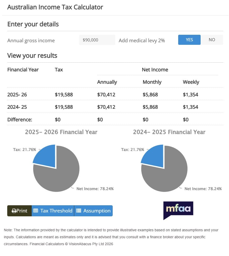Income Tax Calculator Preview