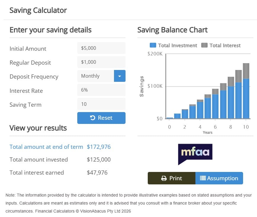 Savings Calculator Preview