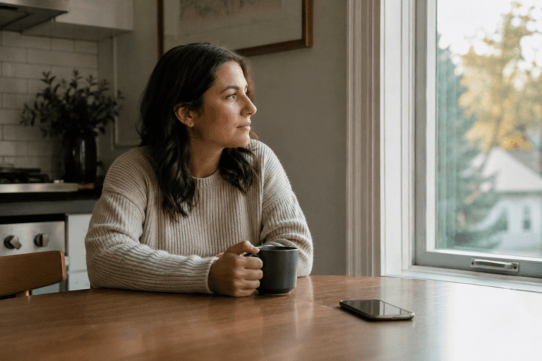 Woman looking contemplative after the bank declined her home loan